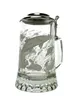 Glas-Bierkrug mit Fisch-Motiv und Zinndeckel 0,4 l – Produktbild-Vorschau 1