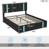 Čalouněná postel 160x200cm s funkcí nabíjení (USB&Typ-c), Náhled obrázku produktu 8
