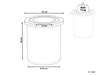 Diagrams showing the dimensions of a cylindrical container with an octagonal lid. Produktbild-Vorschau