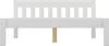 A white wooden bed frame shown from the front. Produktbild-Vorschau
