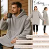 Hoodie Decke mit Ärmeln Plüsch Sherpa Deckenpullover Produktbild-Vorschau 3