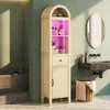 Mobiletto da bagno Merax con illuminazione a LED, mobiletto Anteprima dell’immagine prodotto 3