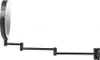 A black, wall-mounted LED cosmetic mirror with an extendable arm is shown against a white background. Produktbild-Vorschau
