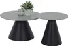 Two modern conical side tables with gray tabletops and black bases. Anteprima dell’immagine prodotto