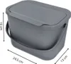 A gray bio-waste bin with dimensions indicated. Anteprima dell’immagine prodotto
