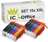 A box of ink cartridges with several cartridges laid out in front. Produktbild-Vorschau
