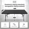 IvoQ Skládací stůl – 180 cm – ratanový vzhled – černý – Náhled obrázku produktu 2