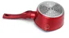 A red saucepan is shown from a side angle, resting on a white surface. Náhled obrázku produktu