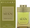 A product shot of Bvlgari Man Wood Neroli Eau de Parfum and its packaging. Náhľad obrázku produktu