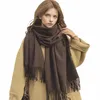 Oversize Damen Winter Schal – 100% Viskose, dkl. Braun, Produktbild-Vorschau 2