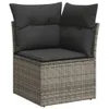 Design 8-tlg. Garten-Sofagarnitur mit Kissen Grau Poly Produktbild-Vorschau 4