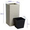 Polyrattan Blumenkübel Pflanzkübel 60 cm Rattan Blumentopf Produktbild-Vorschau 2