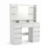 Relaxdays Schminktafel, met LED-spiegel en opbergruimte, Productafbeelding-voorbeeld 1