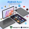 Marketing image for a tablet device, showcasing its design and various app icons. Náhled obrázku produktu