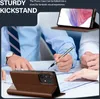 People in a meeting setting, with a phone case and phone displayed. Produktbild-Vorschau
