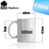 BigDean 6 Stück Kaffeebecher weiß 300ml – Kaffeetassen aus Produktbild-Vorschau 3