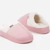 Damen Hausschuhe Slip On Pantoffeln Plüsch Isoliert Produktbild-Vorschau 3
