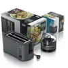 A product shot featuring a toaster and an egg cooker with their packaging. Produktbild-Vorschau