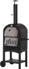 A black outdoor pizza oven on a white background. Produktbild-Vorschau