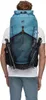 Wanderrucksack Ducan 22 von Mammut; in Türkis; getragen von einer Person; die von hinten zu sehen ist. Productafbeelding-voorbeeld