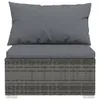 vidaXL 7-tlg. Garten-Lounge-Set mit Kissen Poly Rattan Grau Produktbild-Vorschau 7