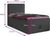 A diagram of a bed with dimensions indicated by pink lines and text. Produktbild-Vorschau