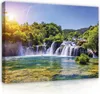 Leinwandbild Wasserfall Natur Landschaft 120x80 cm XXL Produktbild-Vorschau 1