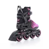 A pair of black and pink inline skates on a white background. Voir les images du produit