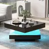 Merax quadratischer Hochglanz-Couchtisch mit 360° drehbare Produktbild-Vorschau 13