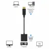 Diagram showing a DisplayPort to VGA adapter connecting a laptop or desktop to a monitor, projector, or HDTV. Produktbild-Vorschau