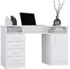 ADA WHITE Bureau 125 cm 4 Tiroirs Armoire Etagères Bureau Voir les images du produit 4