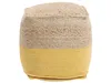 Pouf BELIANI Cotone beige e giallo con juta 44 x 44 cm, Anteprima dell’immagine prodotto 3