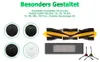 A collage of robot vacuum cleaner parts and accessories, with German text overlay. Podgląd zdjęcia produktu