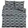 A neatly folded bedding set with a geometric pattern. Náhľad obrázku produktu