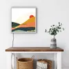 DEQORI LED-Bild & Lampe 60x60 cm Weiß 'Abstrakte Bergwelt' Produktbild-Vorschau 3