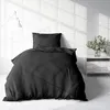 Seersucker Bettwäsche 155x200 cm Schwarz Anthrazit Wende Produktbild-Vorschau 3