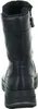 A back view of a black leather boot with fur lining. Podgląd zdjęcia produktu