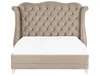 BELIANI Bett Taupe Samtstoff 180 x 200 cm hohes Kopfteil Produktbild-Vorschau 4