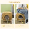 Pawhut: cuccia per gatti in rattan, design 2 in 1, con Anteprima dell’immagine prodotto 4