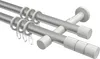 Interdeco Gardinenstange / Vorhangstange Silbergrau / Weiß, Produktbild-Vorschau 1