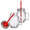 2x Sole Trinkgläser mit Henkel, Deckel & Strohhalm 480 ml Produktbild-Vorschau 1