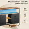 credenza larga 108 cm con illuminazione a LED, 4 cassetti, Anteprima dell’immagine prodotto 5