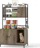 COSTWAY Kattenkast met planken, kattenbakmeubel, kattenhuis Productafbeelding-voorbeeld 1