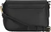 A black leather handbag is shown from the back. Podgląd zdjęcia produktu