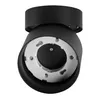 A black adjustable ceiling spotlight is shown against a white background. The spotlight is angled, revealing its internal mounting bracket. Náhľad obrázku produktu