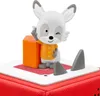 A toy figurine of a fox character standing on a red base with orange and gray accents. Produktbild-Vorschau