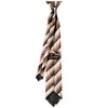 Krawatte mit Clip Fb. brauntöne gestreift  : 100% Polyester Produktbild-Vorschau 2