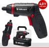 A collage of images showing a cordless screwdriver and its accessories. Produktbild-Vorschau