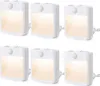 Six white LED night lights with motion sensors are arranged in two rows of three on a white background. Produktbild-Vorschau