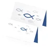 itenga 24x Tischkarte Fische blau weiß Kommunion Taufe Produktbild-Vorschau 1
